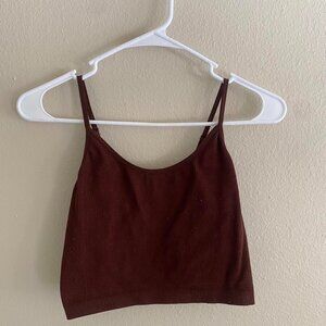 Women's Brown and Burgundy Vest